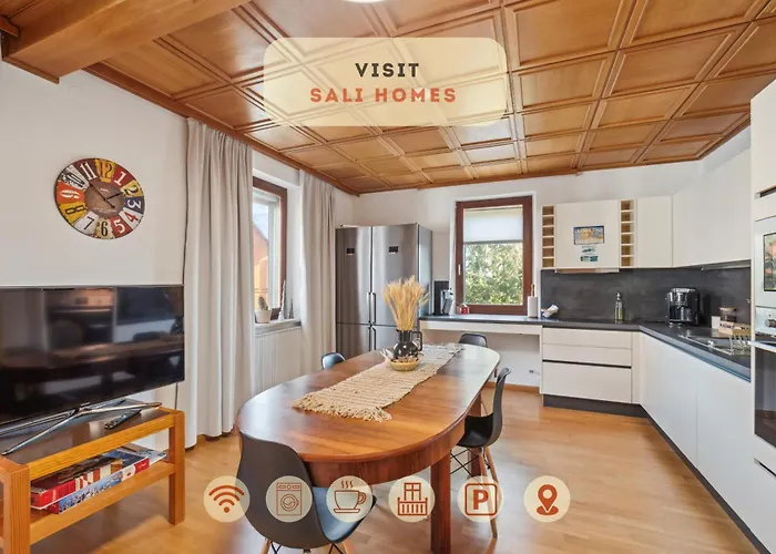Sali Homes K39 Monte-Carlo -Spacious 6-Bedroom Apartment With Terrace And Garden Views In Bayreuth Ideal For Groups